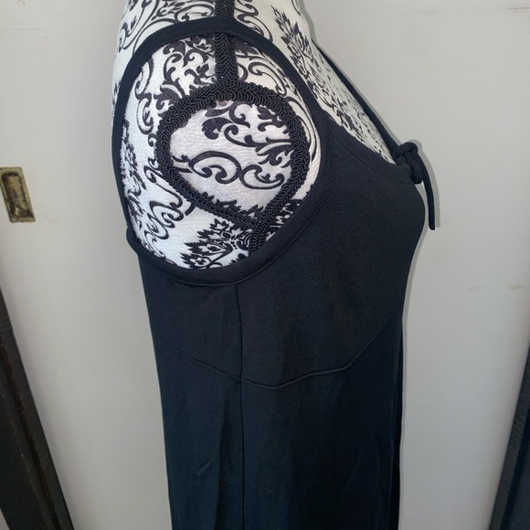 Gap Size XS Black Drawstring Scoop Neck Cami Mid-Length Dress with Empire Waist - Picture 12 of 12